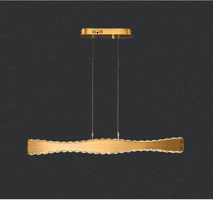 gold rectangular crystal chandelier