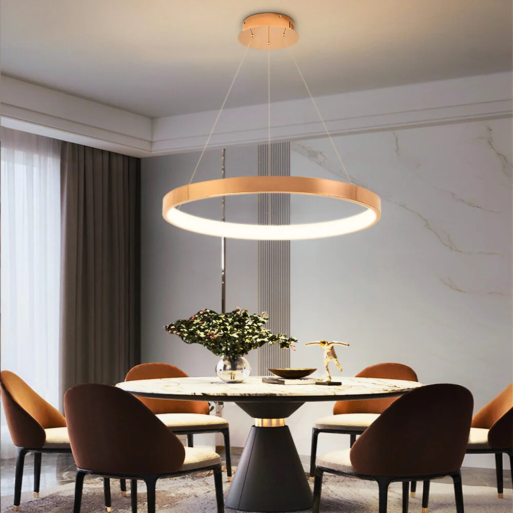 gold ring chandelier
