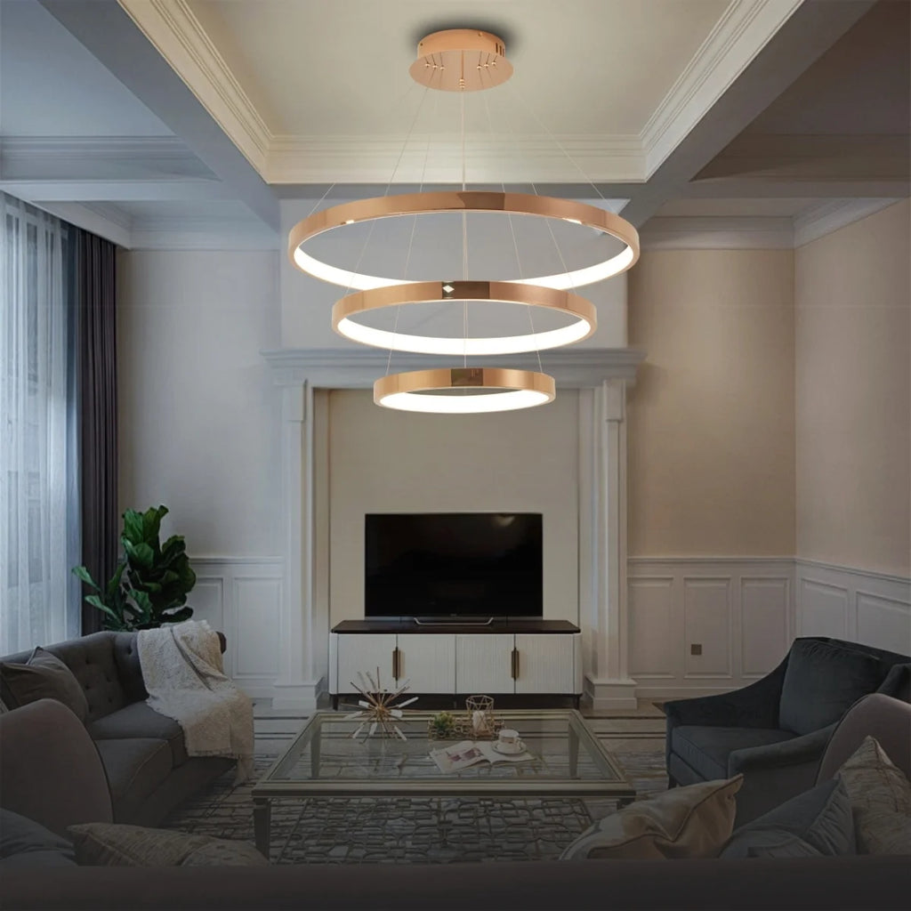 gold ring chandelier