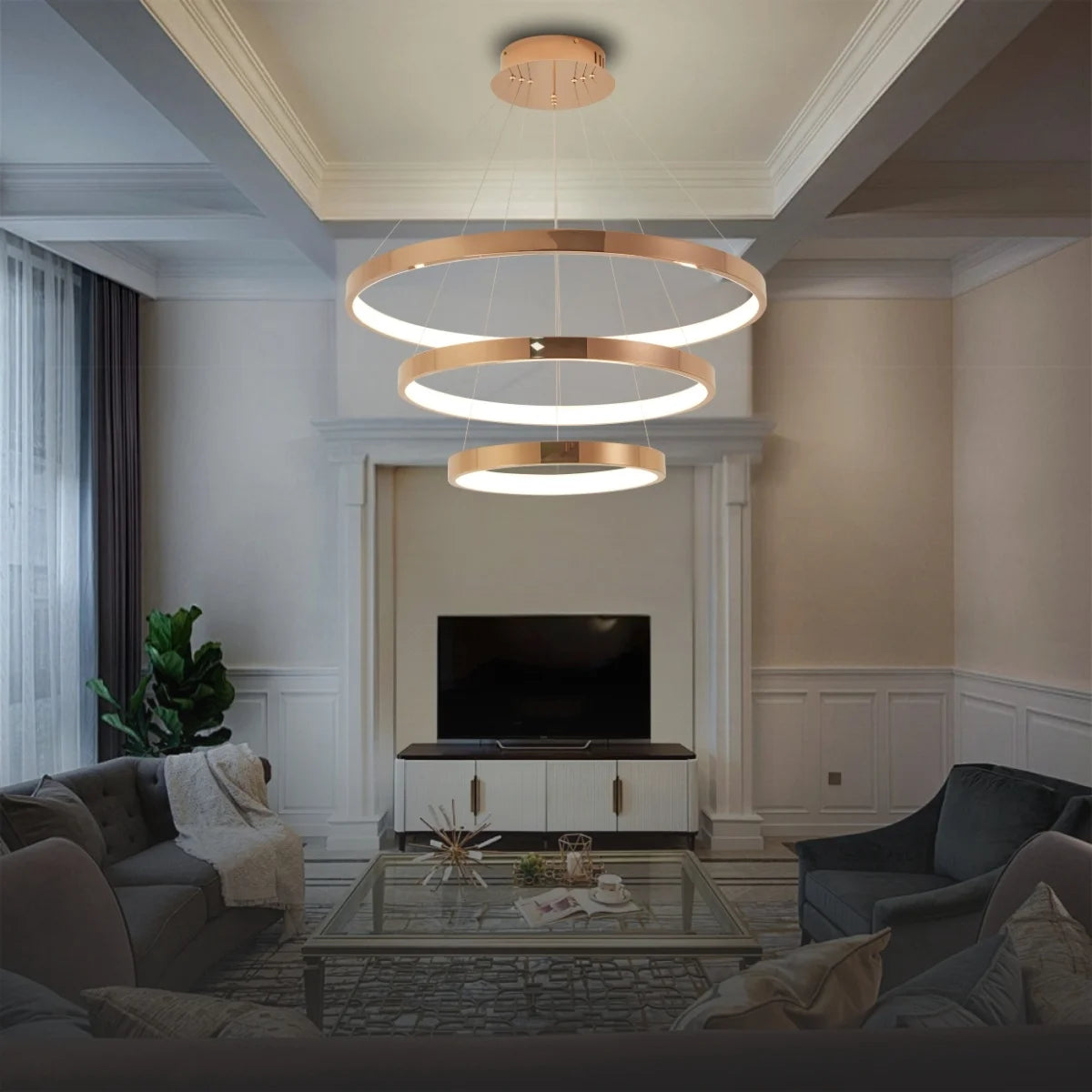 gold ring chandelier