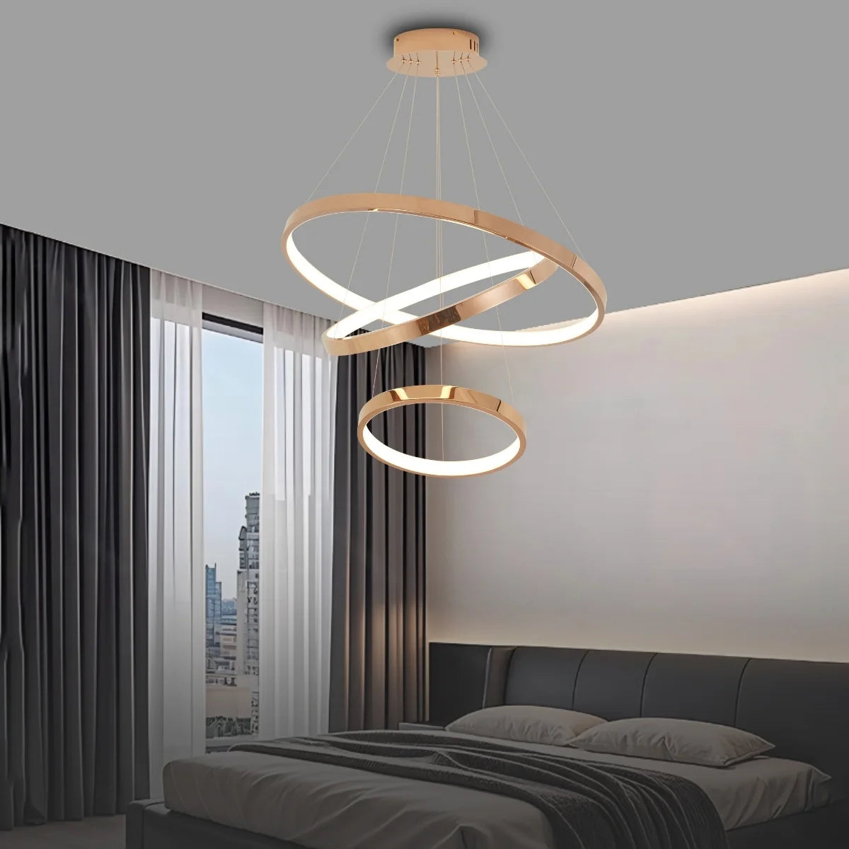 led ring chandelier