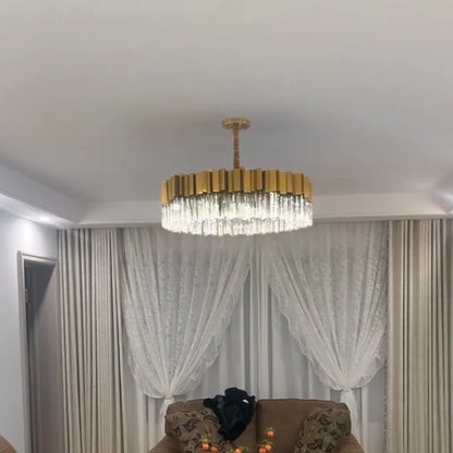 gold stainless steel crystal chandelier