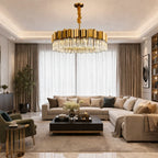 gold stainless steel crystal chandelier