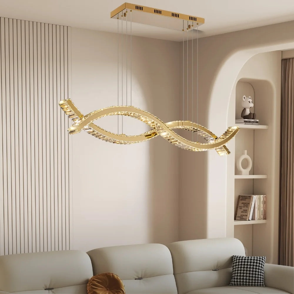 gold twisted chandelier