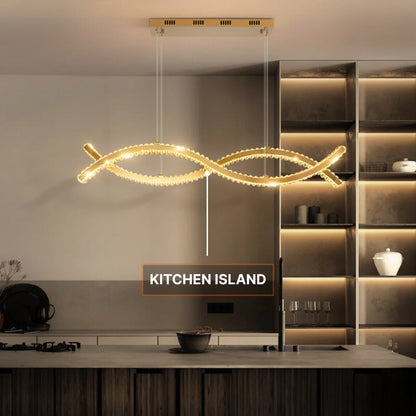 gold twisted chandelier