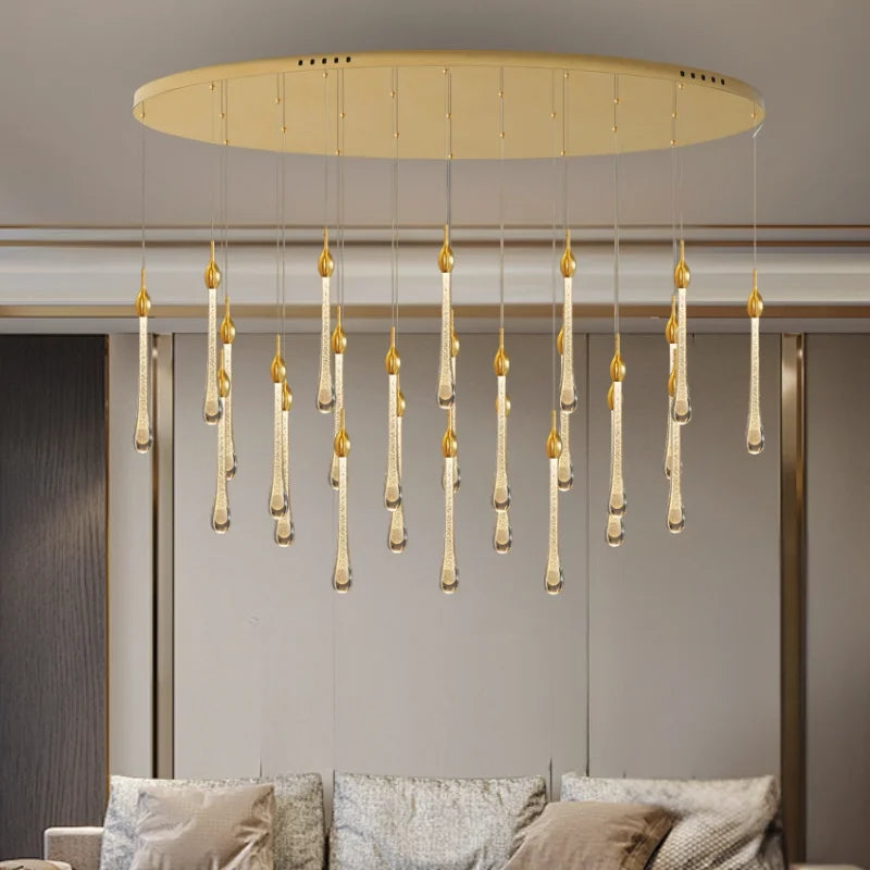 large drop gold chandelier for living room