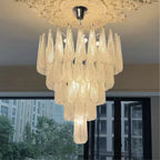 large glass loft chandelier