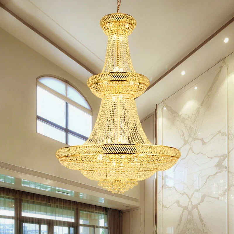 large gold foyer chandelier