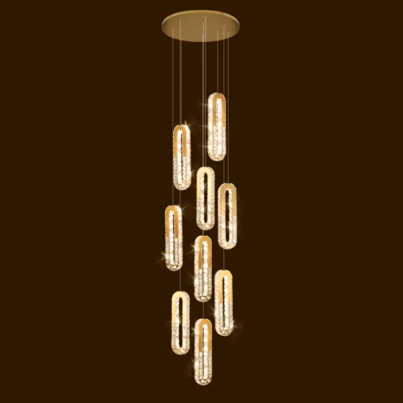 large luxury staircase chandelier 9 lights