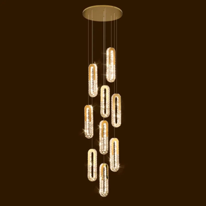 large luxury staircase chandelier 9 lights
