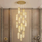 large oval ring gold Staircase Chandelier