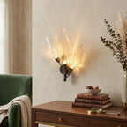 Leaf decorative wall sconce for warm ambient bedroom and hallway illumination
