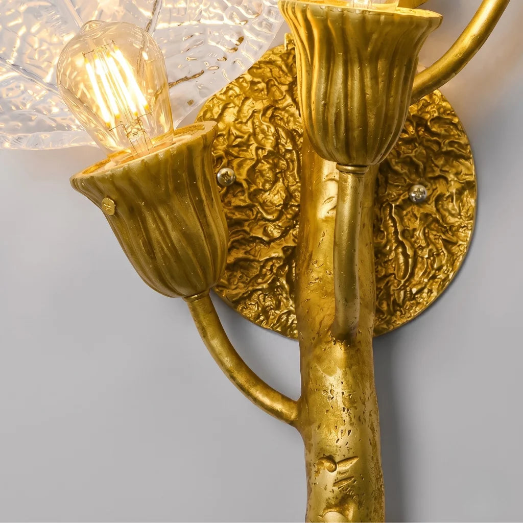 YOOGEE Leaf wall sconce for elegant bedroom and hallway lighting
