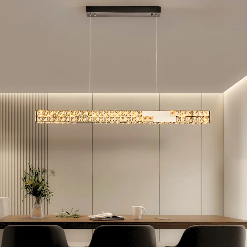 linear chandelier black