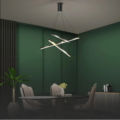 linear chandelier dining room