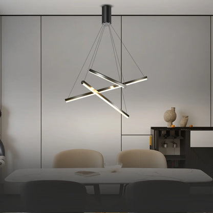 linear chandelier dining room