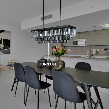 linear crystal chandelier black