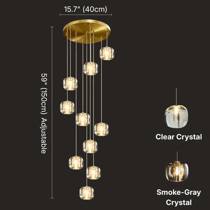 spiral design staircase chandelier