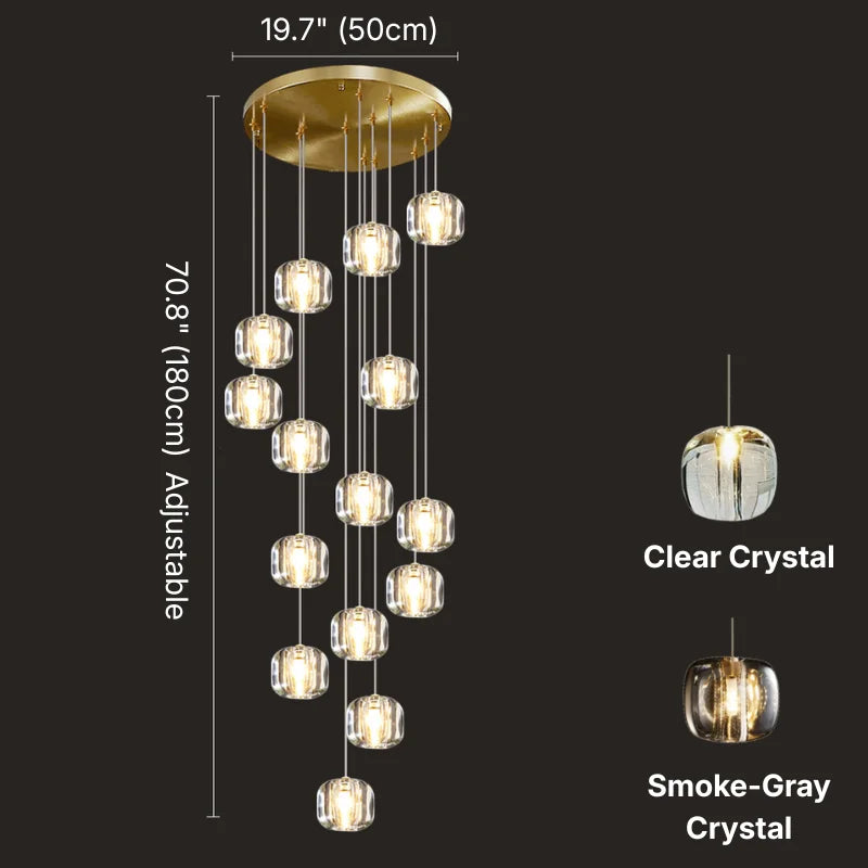 spiral design staircase chandelier