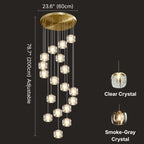 spiral design staircase chandelier