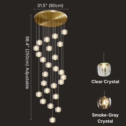 spiral design staircase chandelier