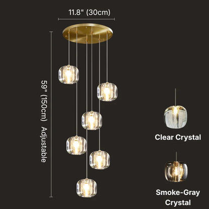 spiral design staircase chandelier