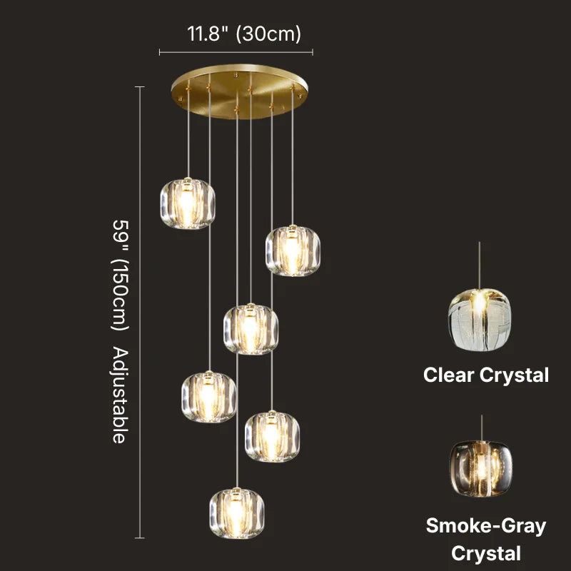 spiral design staircase chandelier