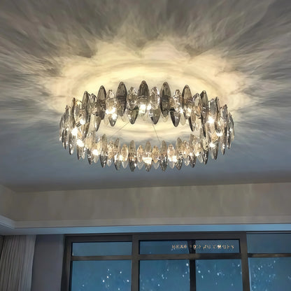 living room modern gray chandelier