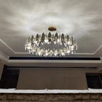 living room modern gray crystal chandelier