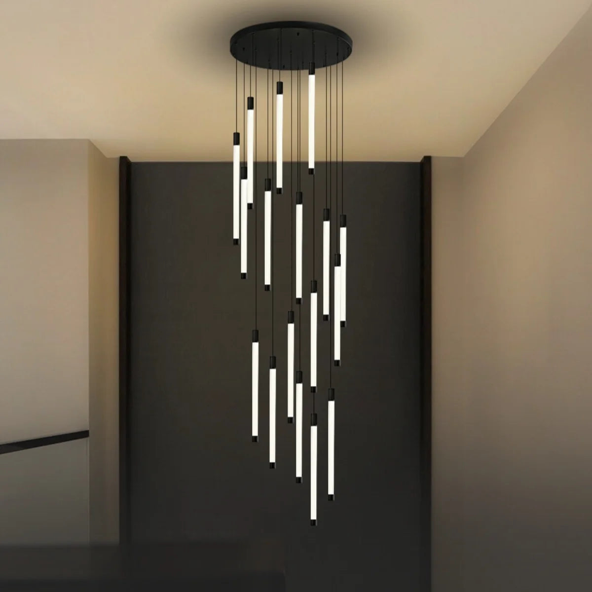long chandelier for staircase