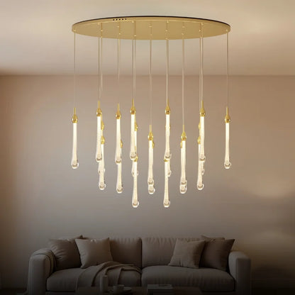 long drop gold chandelier