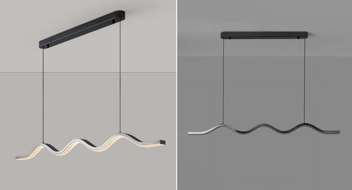 lsolde Pendant Light-Black Minimalist Wave Design Pendant Light for Dining
Room Real Shot