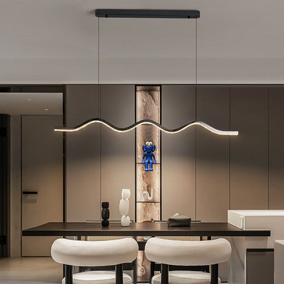 lsolde Pendant Light-Black Minimalist Wave Design Pendant Light for Dining
Room