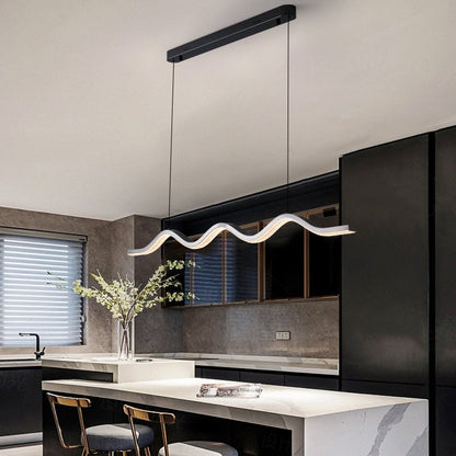 lsolde Pendant Light-Black Minimalist Wave Design Pendant Light for Dining
Room