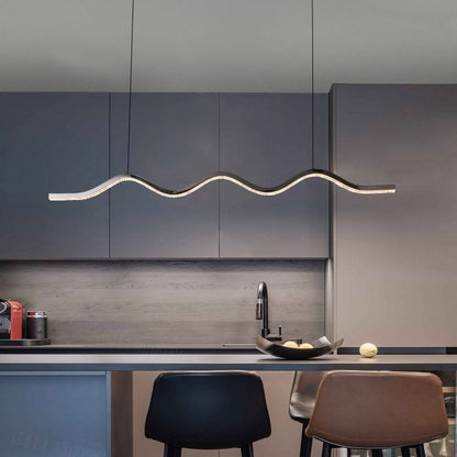 lsolde Pendant Light-Black Minimalist Wave Design Pendant Light for Dining
Room