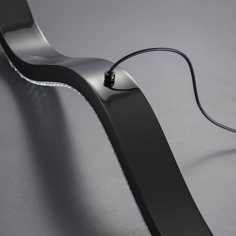 lsolde Pendant Light-Black Minimalist Wave Design Pendant Light for Dining
Room-Lamp Frame Detail