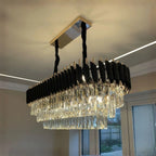luxury dining room black and gold chandelier