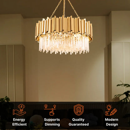 luxury gold stainless steel chandelier