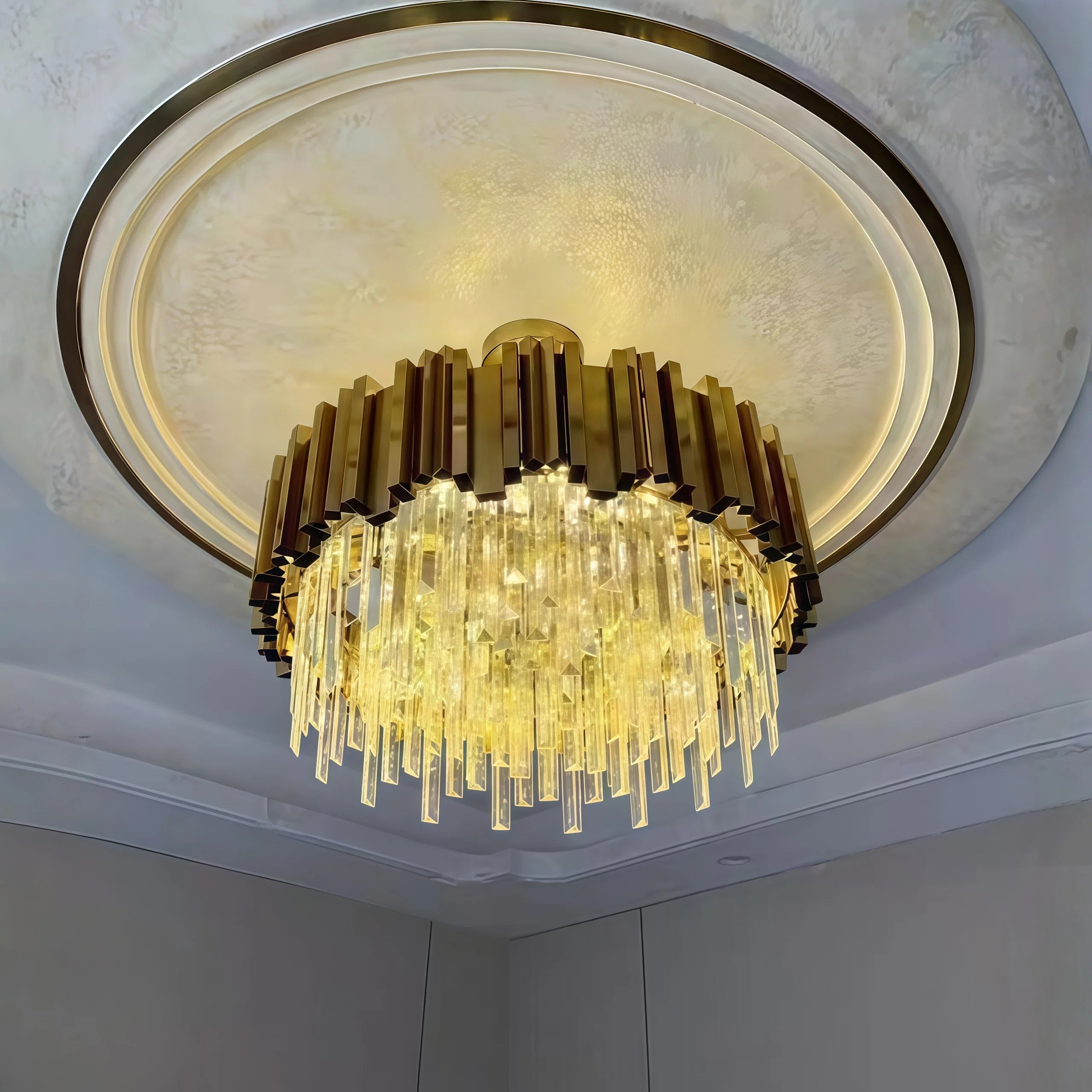 luxury gold stainless steel chandelier