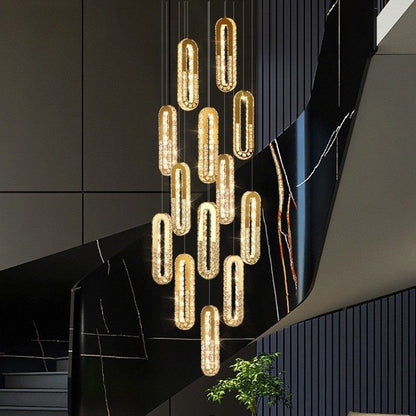 luxury oval ring gold Staircase Chandelier