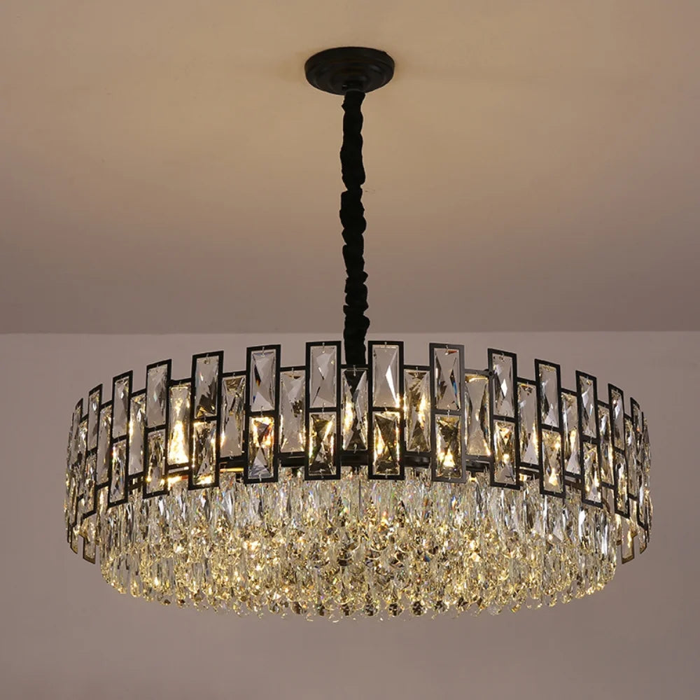 mallory crystal round chandelier