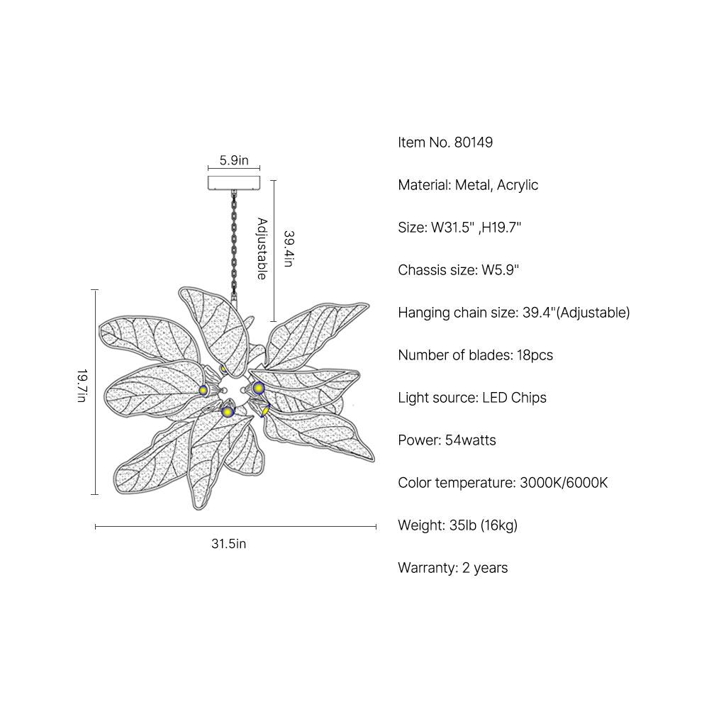metal leaf pendant light