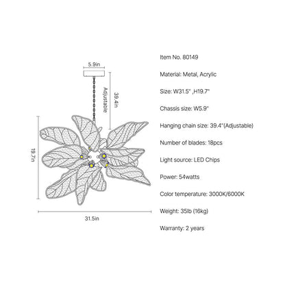 metal leaf pendant light