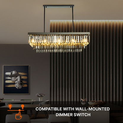modern black crystal dining chandelier