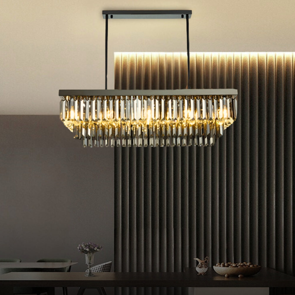 modern black crystal dining chandelier