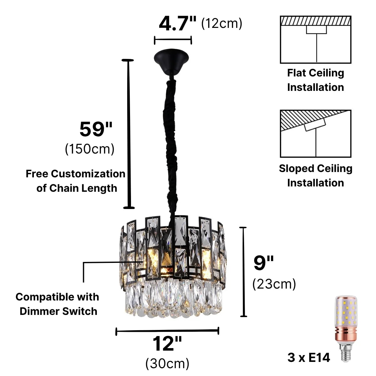 modern crystal pendant light
