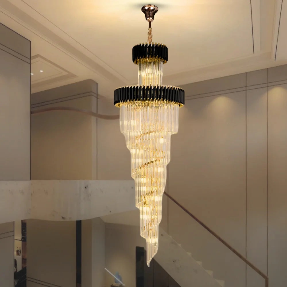 modern chandelier staircase