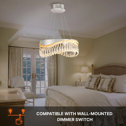 modern chrome and crystal chandelier