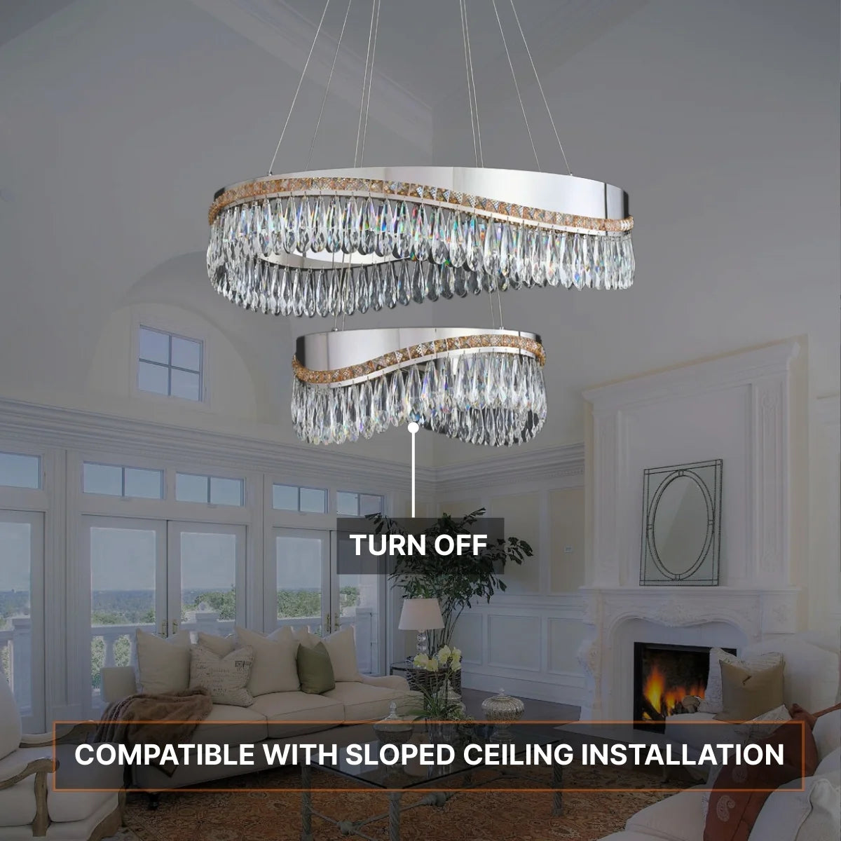 modern chrome crystal chandelier