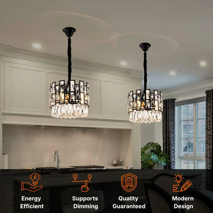 modern crystal light for kitchen island